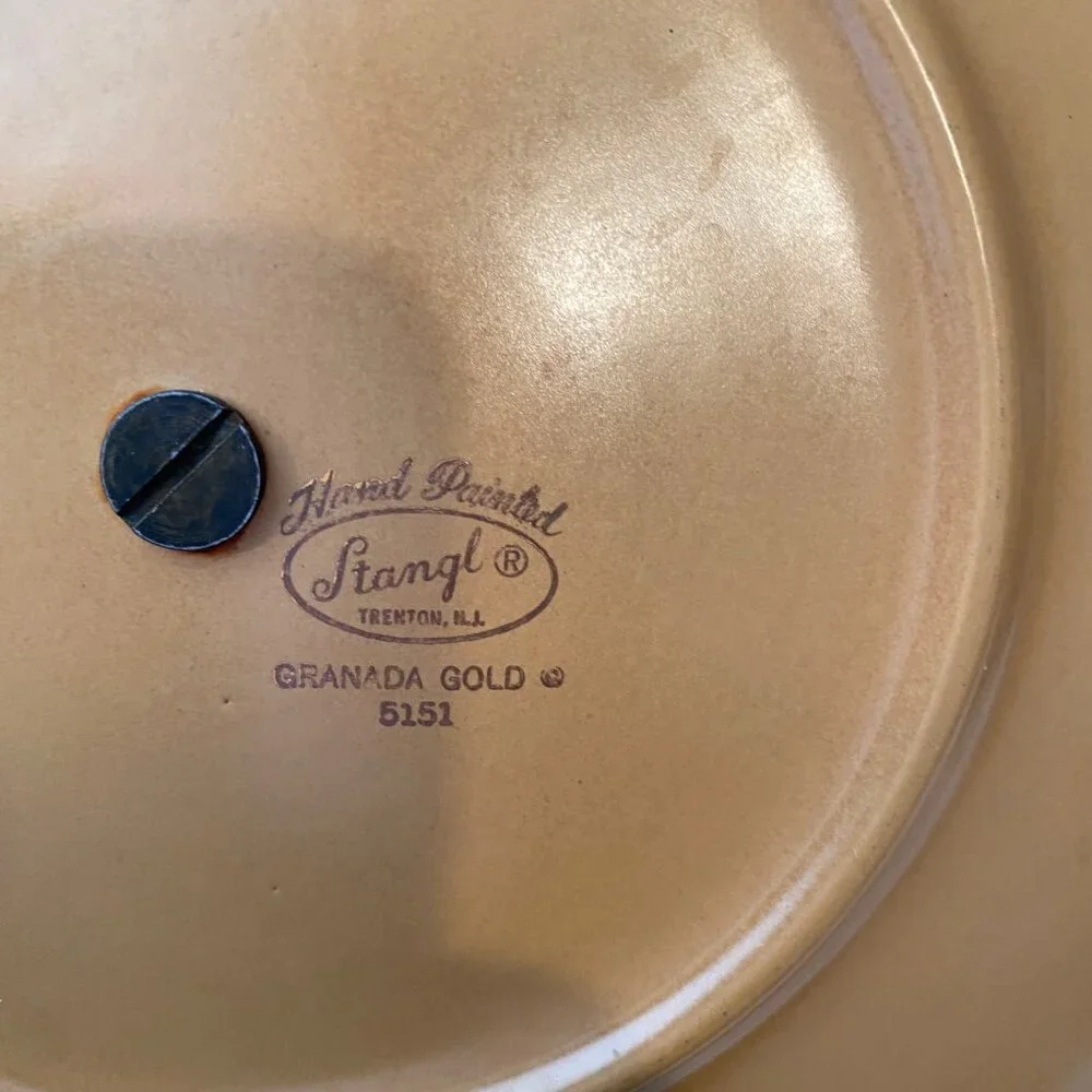 Vtg. Stangl Granada Gold Mid Century Hand Painted Serving Tray 10